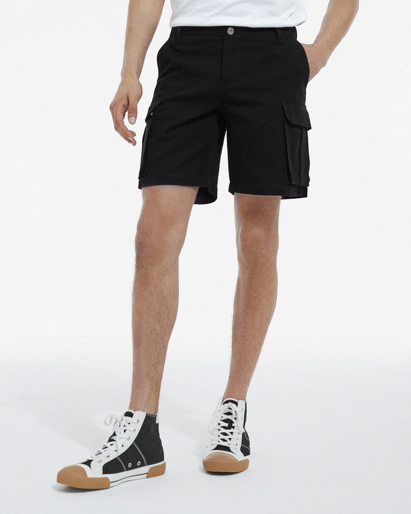 The Kooples - Short Noir Coton Biologique À Poches Cargo - Homme