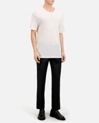 The Kooples - T-Shirt Manches Courtes En Lin Avec Broderie Poitrine - Homme