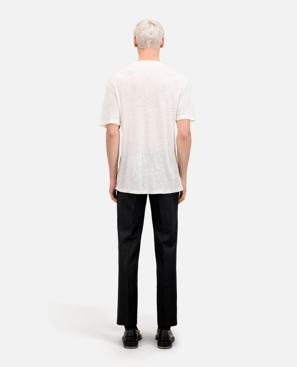The Kooples - T-Shirt Manches Courtes En Lin Avec Broderie Poitrine - Homme