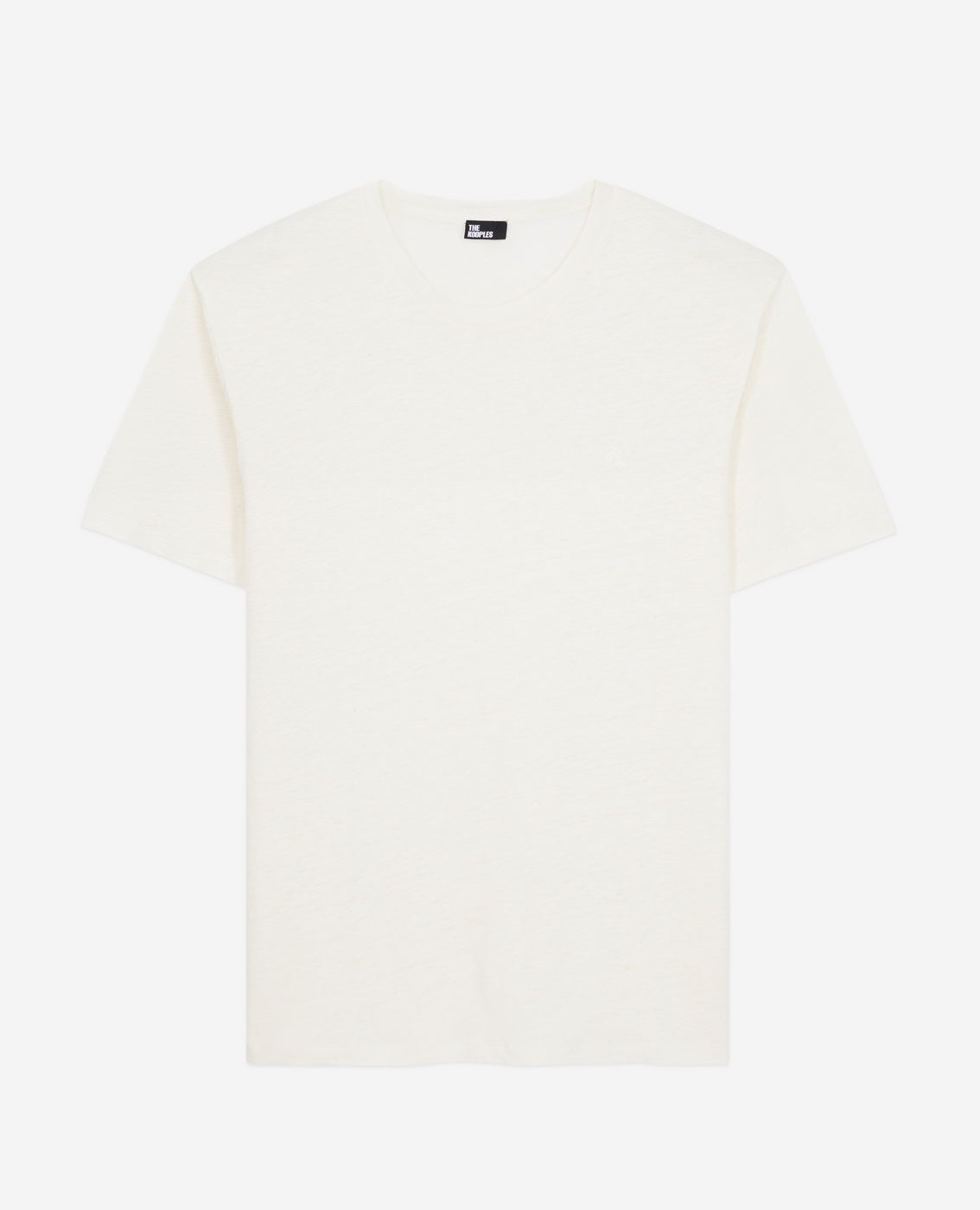 The Kooples - T-Shirt Manches Courtes En Lin Avec Broderie Poitrine - Homme