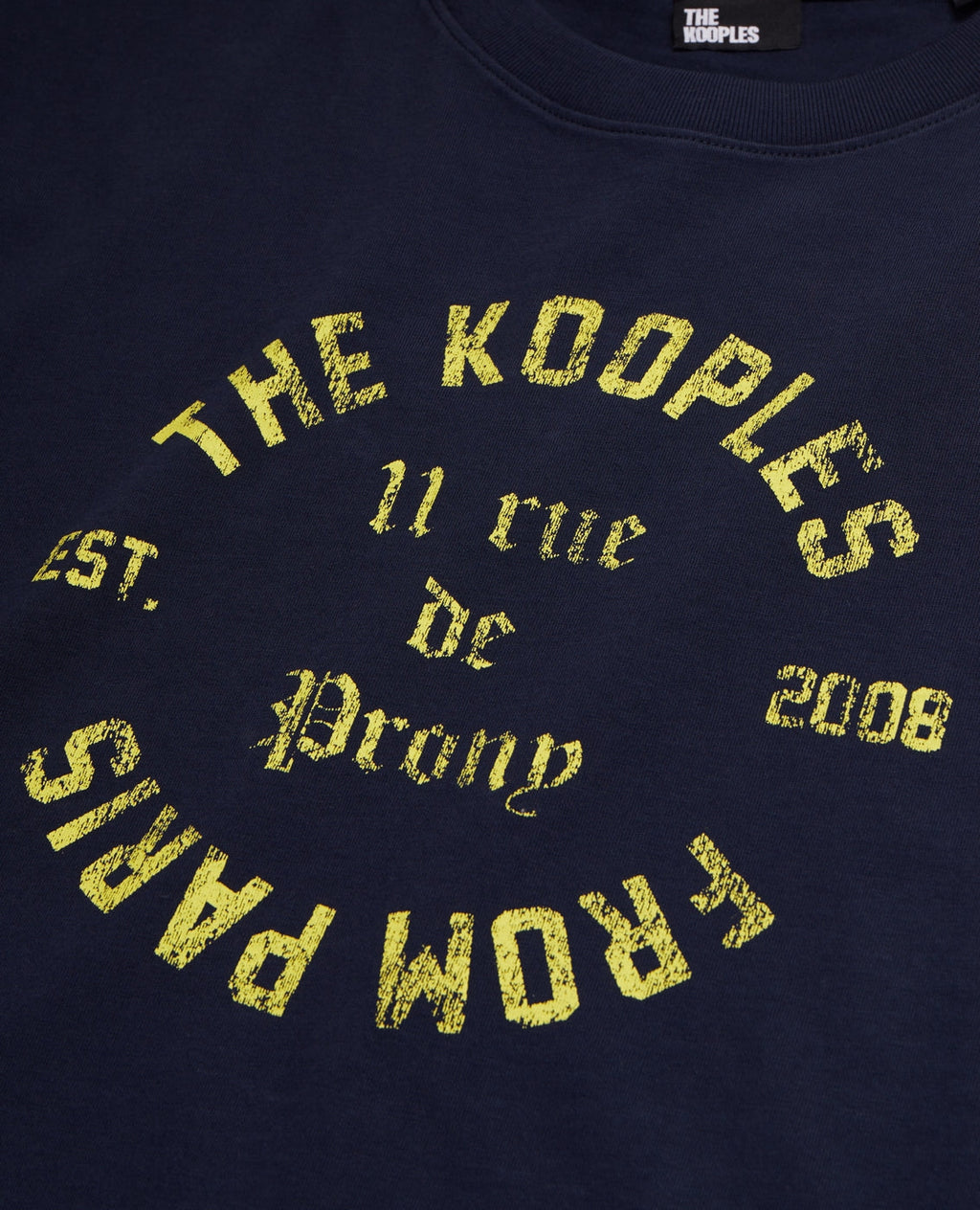 The Kooples - T-Shirt Manches Courtes Avec Print Blason Devant - Homme