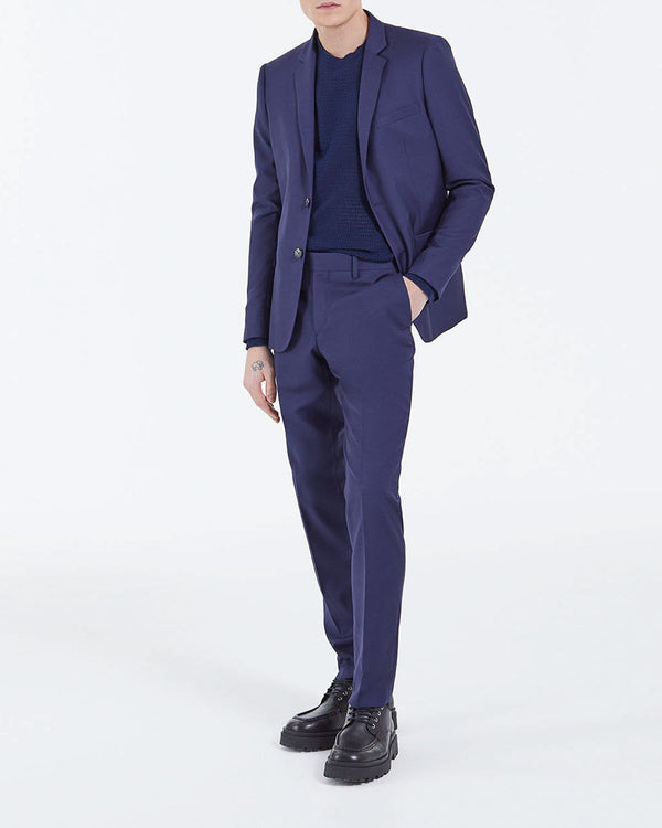 Veste De Costume En Laine - Marine - Homme