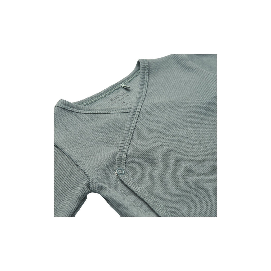 Liewood - Body Bébé Doux En Coton Biologique - Lot De 2 Hali - Blue Fog / Sandy Mix