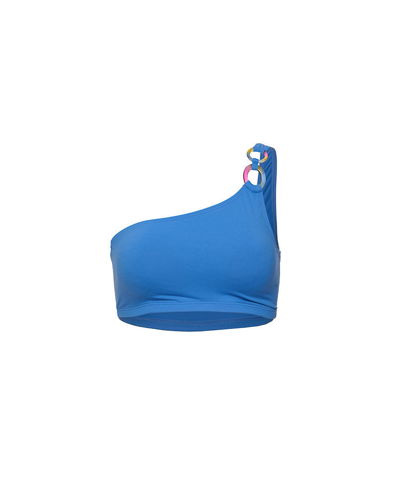 Haut Asymetrique Anneau Bleu Prince
