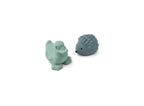 Jouet De Bain En Forme D'Animal - Pack De 2 Henrik - Peppermint / Whale Blue Mix