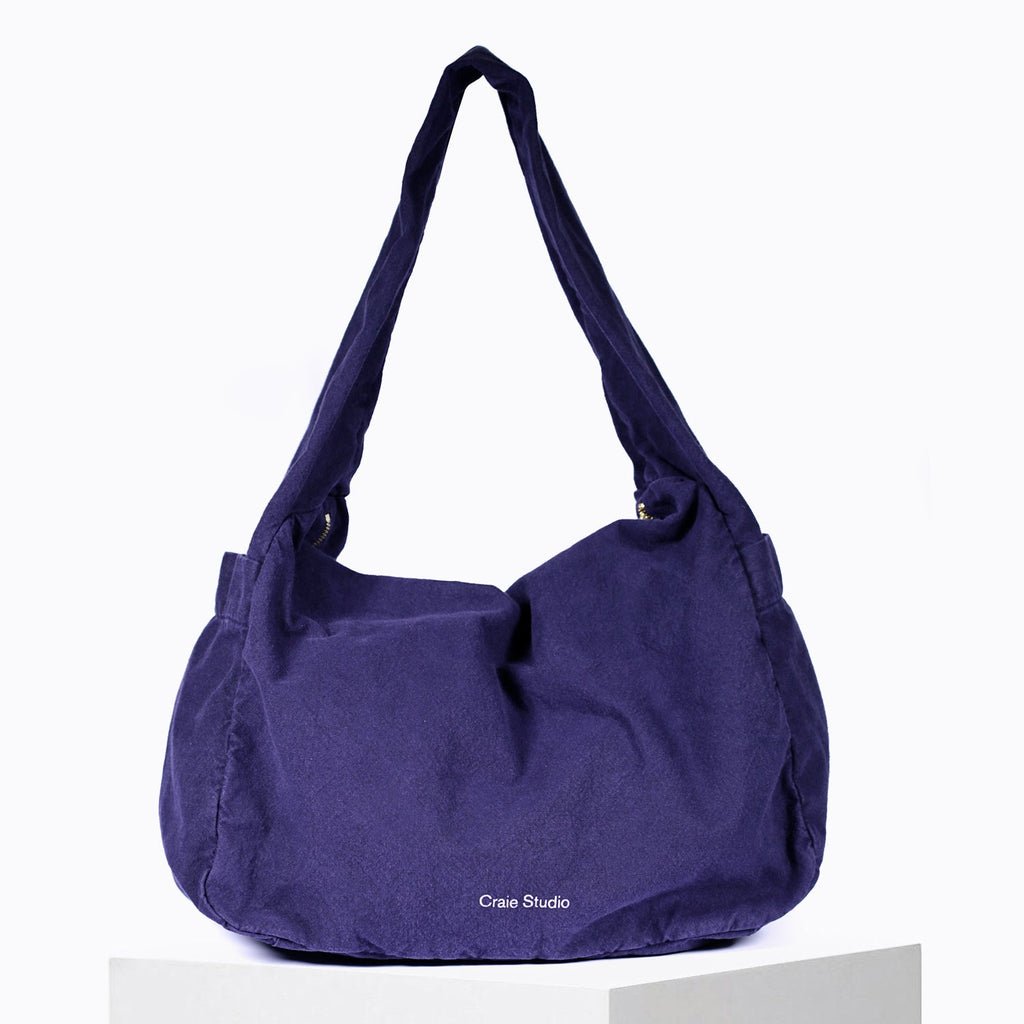 Petit Sac Hobo Coton Encre