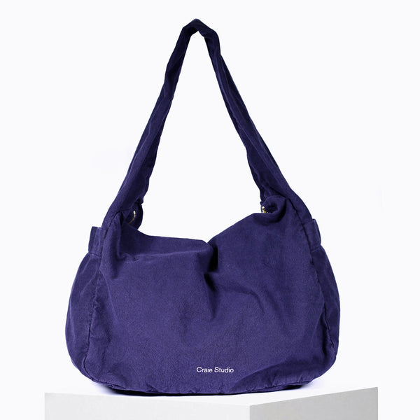 Petit Sac Hobo Coton Encre
