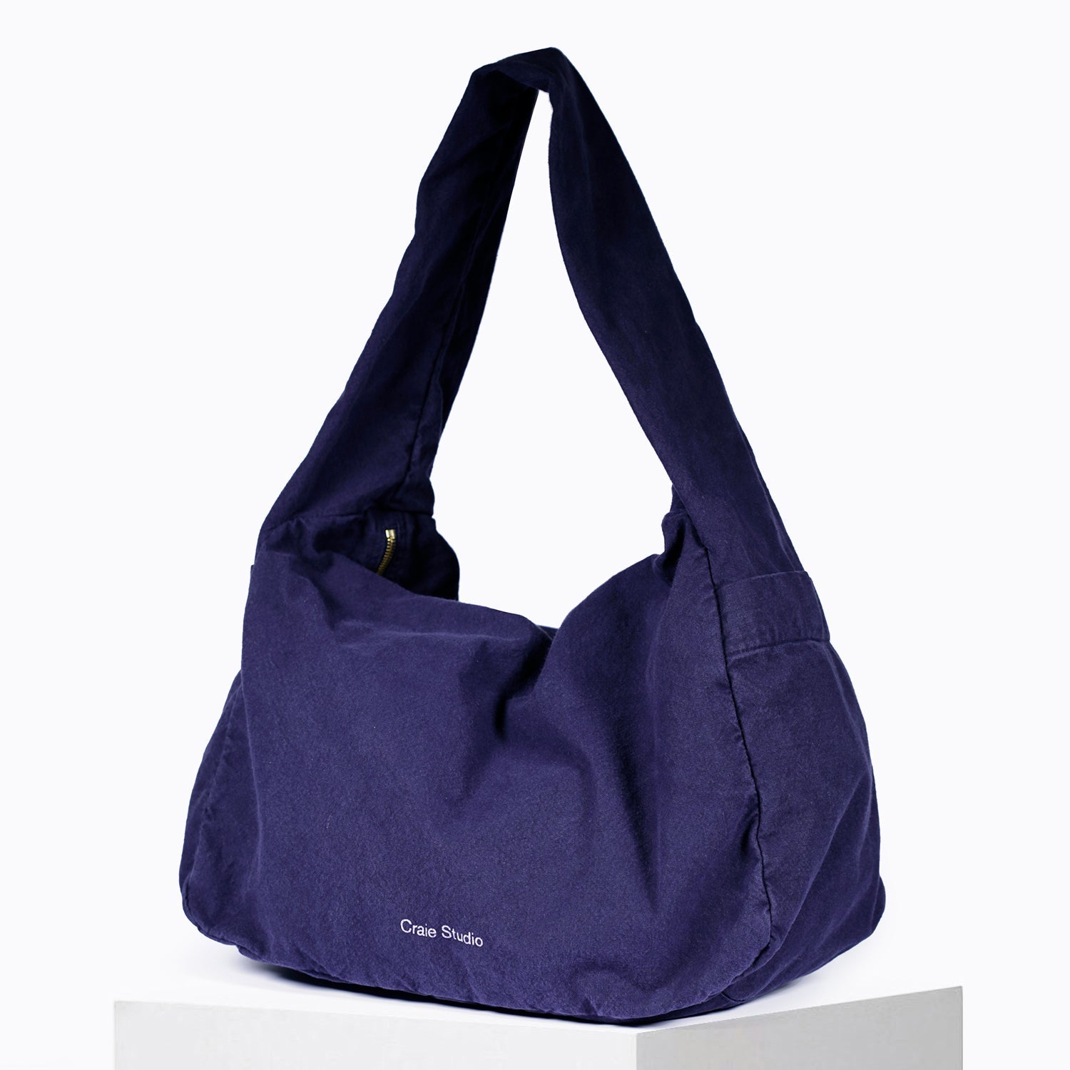Petit Sac Hobo Coton Encre