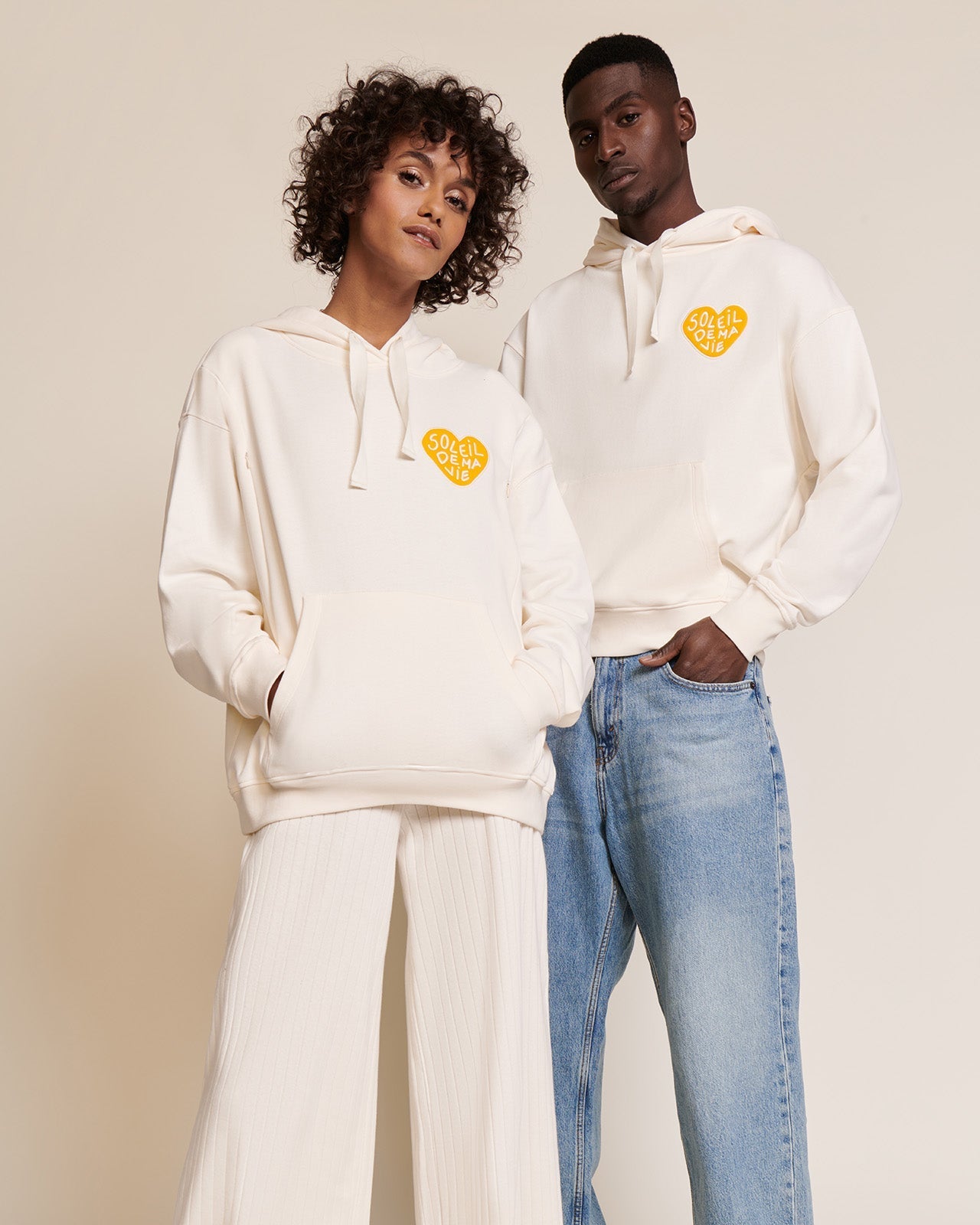Le Hoodie D'Allaitement Soleil De Ma Vie En Coton Bio - Crème