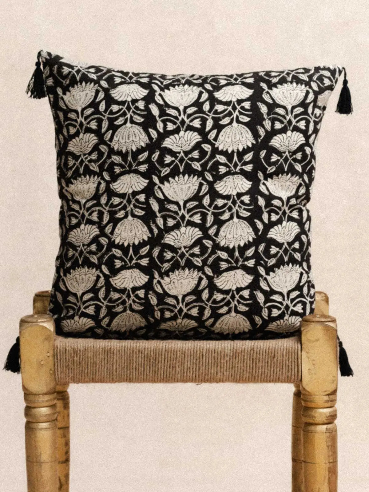 Housse De Coussin - Lotus Noir - 45X45Cm