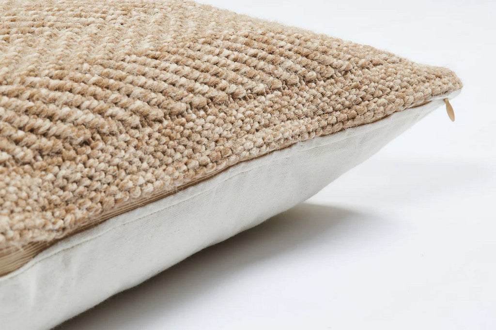 Housse De Coussin Aspect Jute 8753 - Motif Jute - Beige - Intérieur / Extérieur