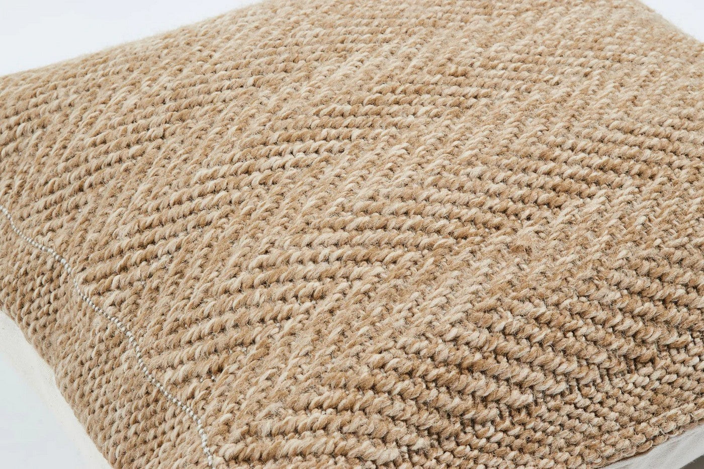 Housse De Coussin Aspect Jute 8753 - Motif Jute - Beige - Intérieur / Extérieur