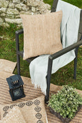 Housse De Coussin Aspect Jute 8753 - Motif Jute - Beige - Intérieur / Extérieur