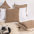 Housse De Coussin Aspect Jute 8753 - Motif Jute - Beige - Intérieur / Extérieur