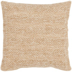 Housse De Coussin Aspect Jute 8753 - Motif Jute - Beige - Intérieur / Extérieur