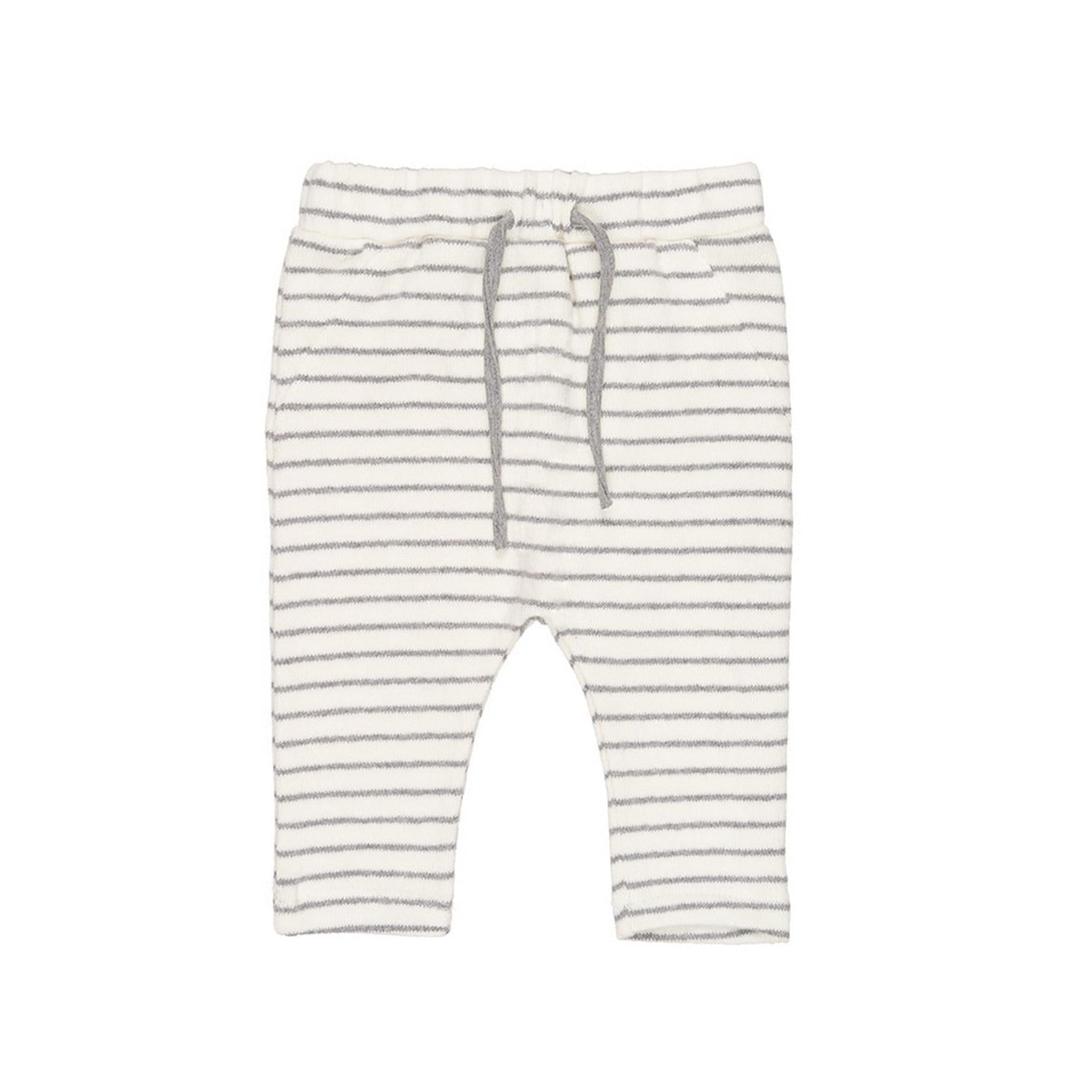 Pantalon Rayé Avec Cordon De Serrage Gris