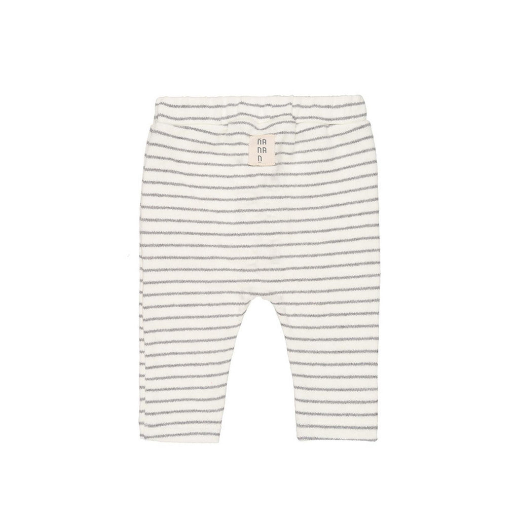 Pantalon Rayé Avec Cordon De Serrage Gris