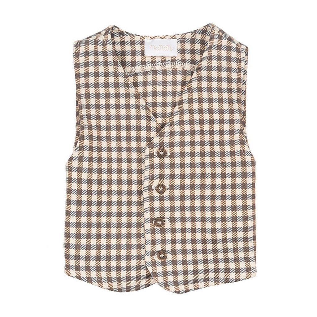 Gilet Carreaux Beige