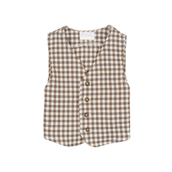 Gilet Carreaux Beige