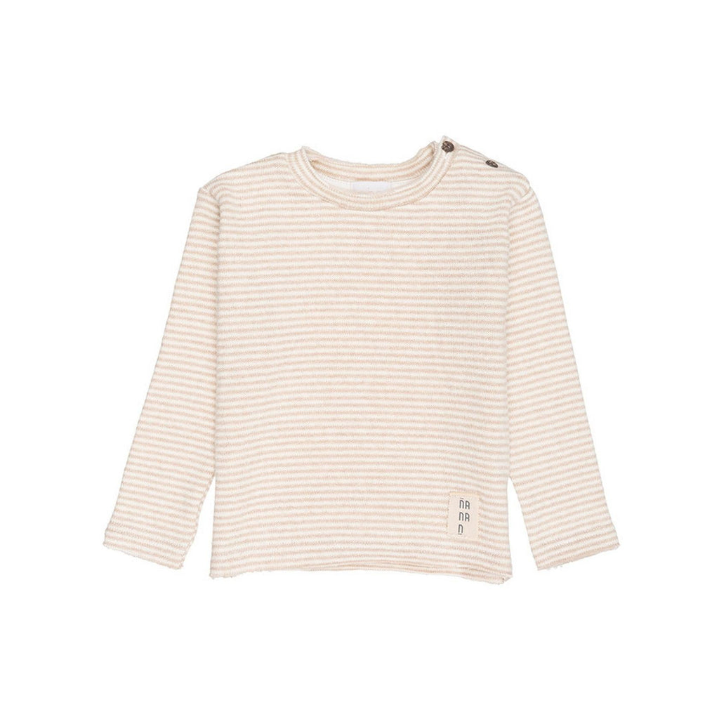 Pull À Rayures Beige