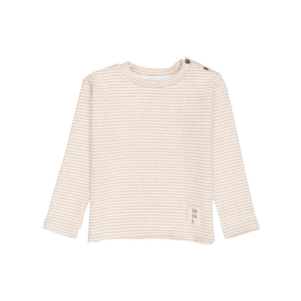 Pull À Rayures Beige