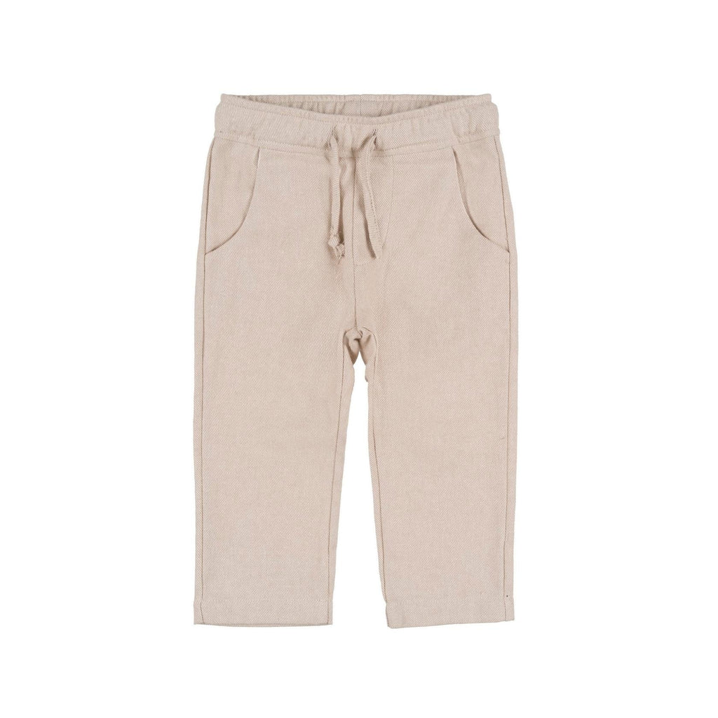 Pantalon Beige À Cordon De Serrage
