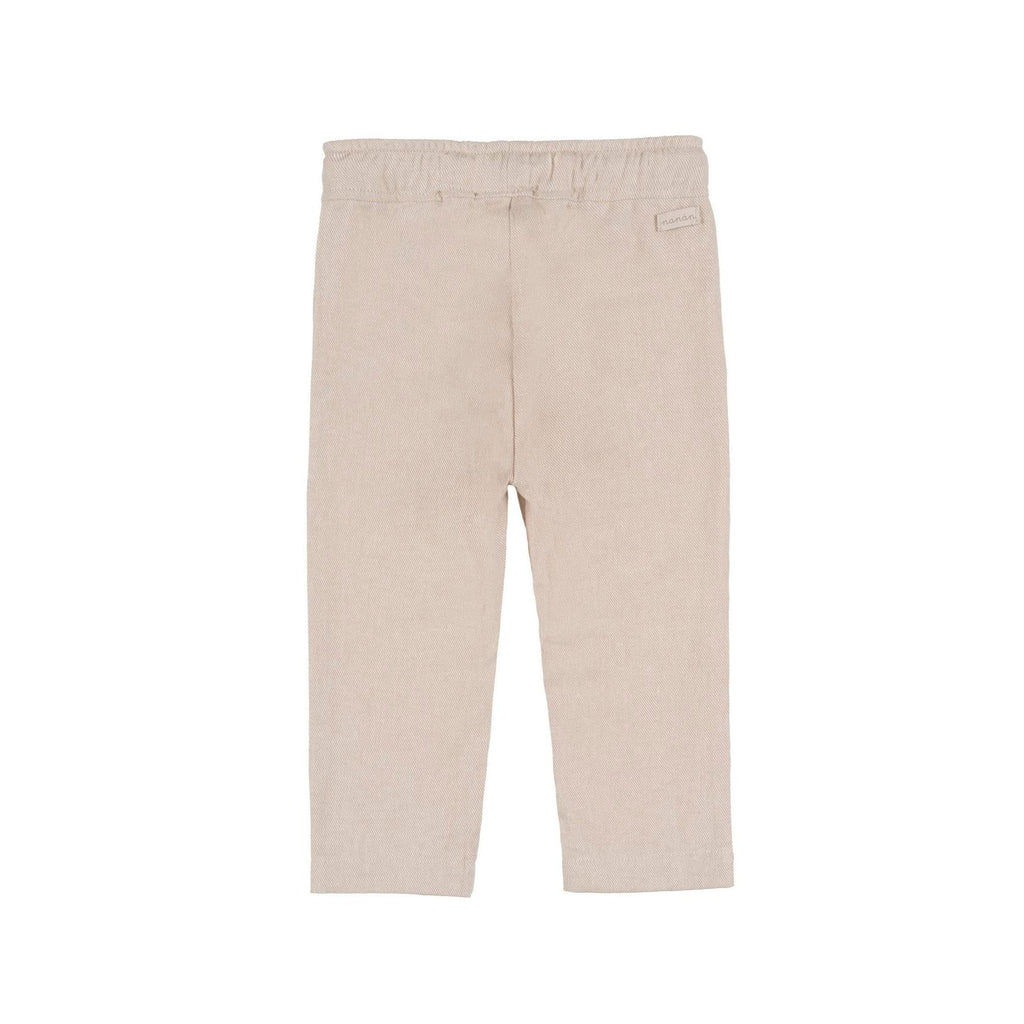 Pantalon Beige À Cordon De Serrage