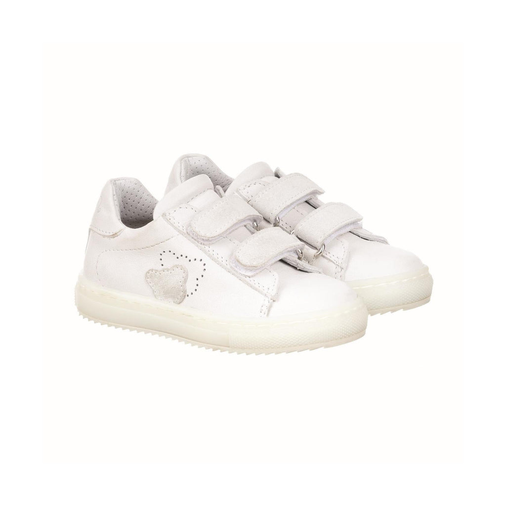Baskets Blanches À Scratch Ours