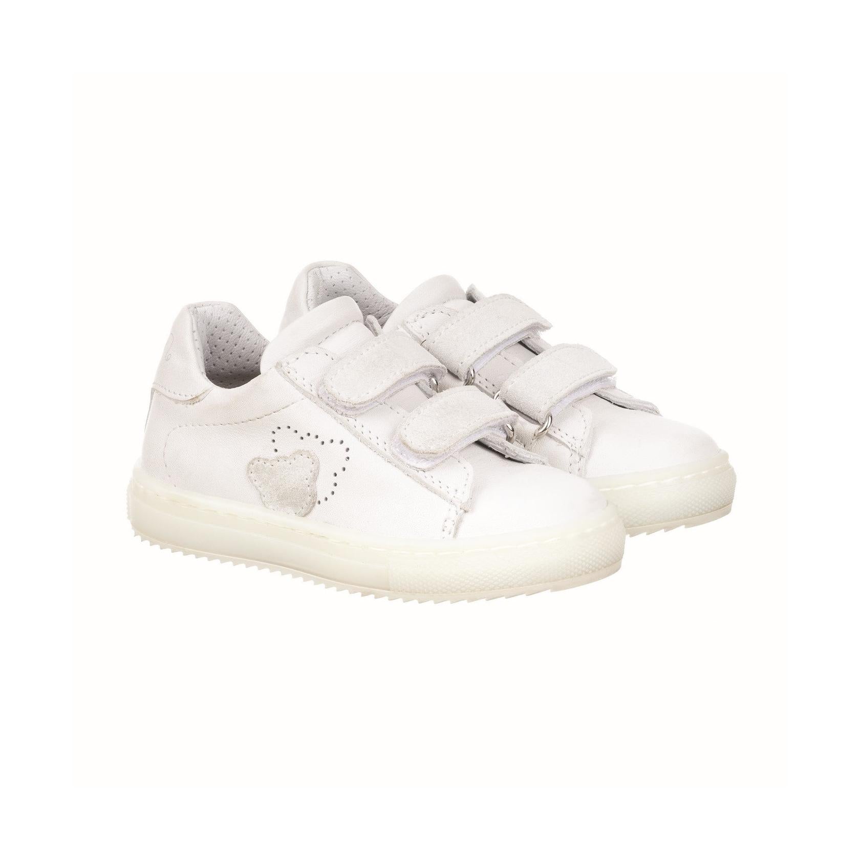 Baskets Blanches À Scratch Ours