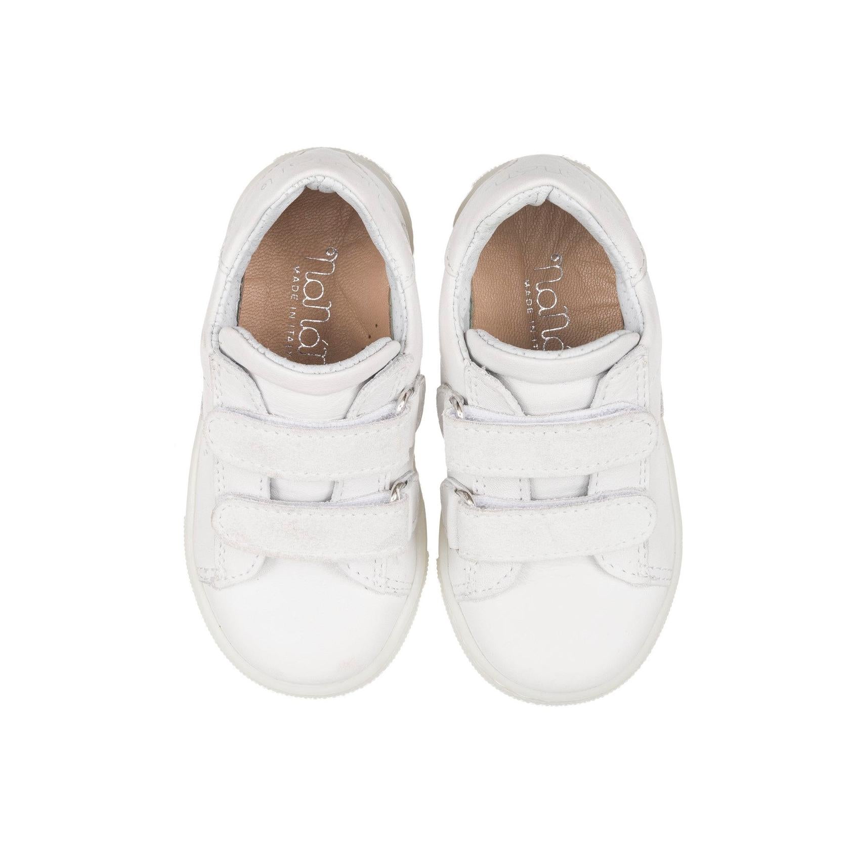 Baskets Blanches À Scratch Ours