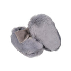 Ballerine En Fourrure Avec Nœud Gris