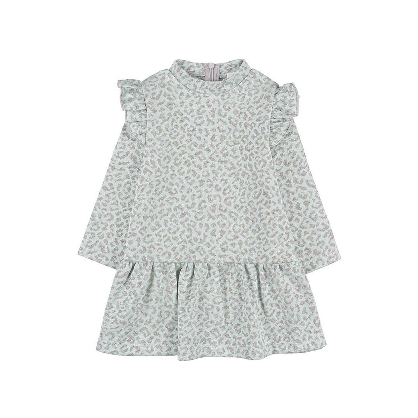 Robe Jacquard Léopard Vert