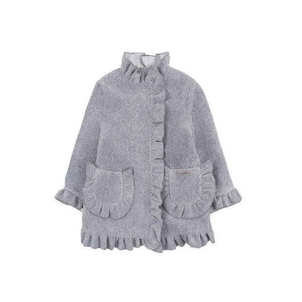 Manteau Gris À Volants Gris