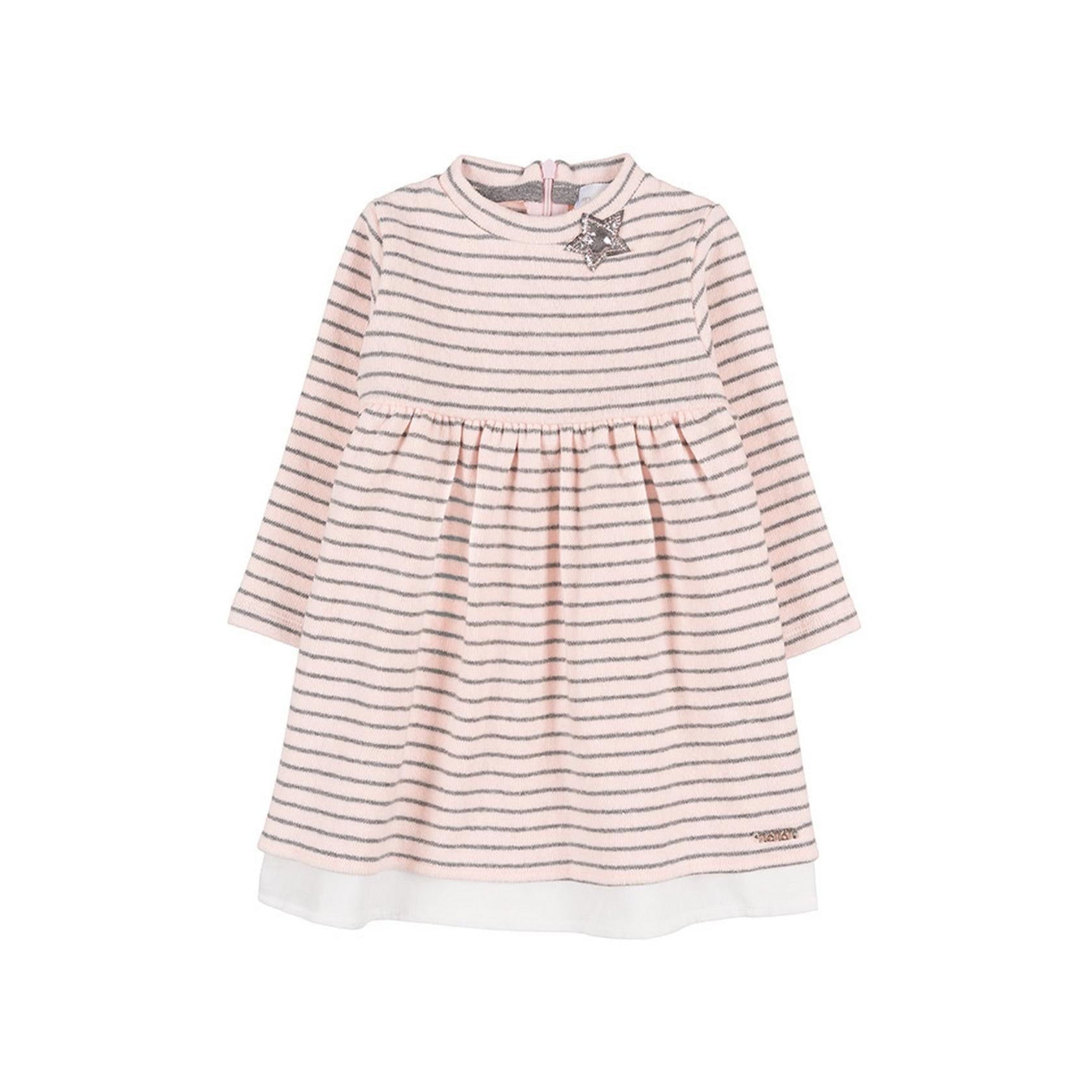 Robe Rayée À Étoile Rose
