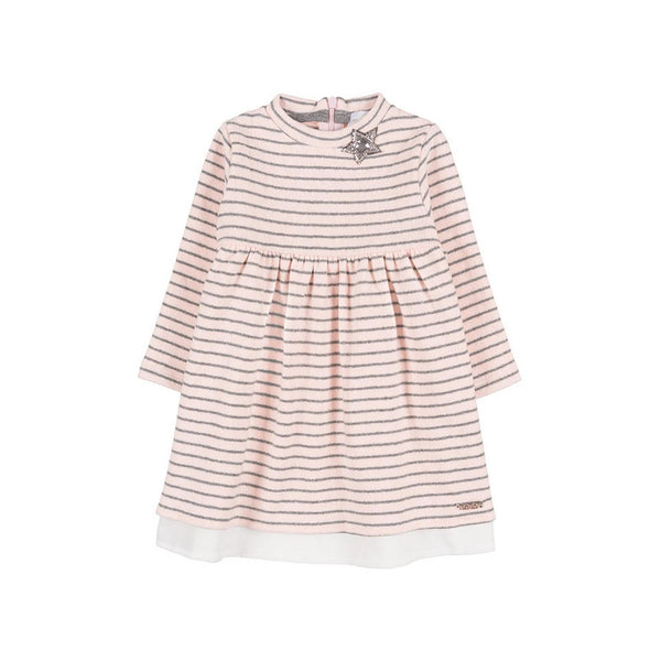 Robe Rayée À Étoile Rose