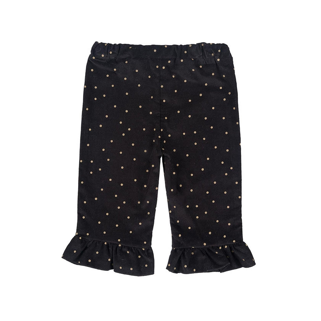 Pantalon En Velours Noir À Pois