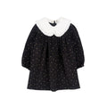 Robe En Velours Noir À Pois