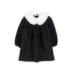Robe En Velours Noir À Pois