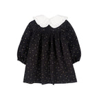 Robe En Velours Noir À Pois