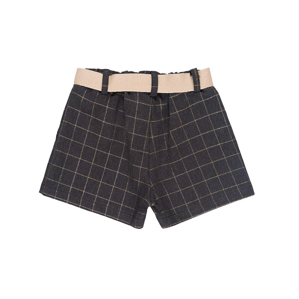 Short À Carreaux Gris Lurex