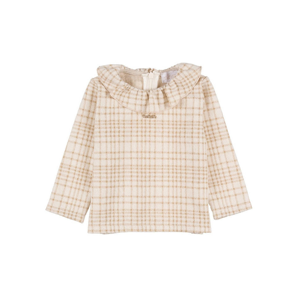 Robe À Carreaux Crème Or Lurex