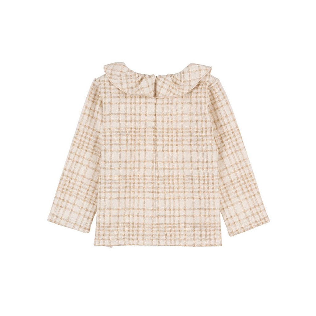 Robe À Carreaux Crème Or Lurex