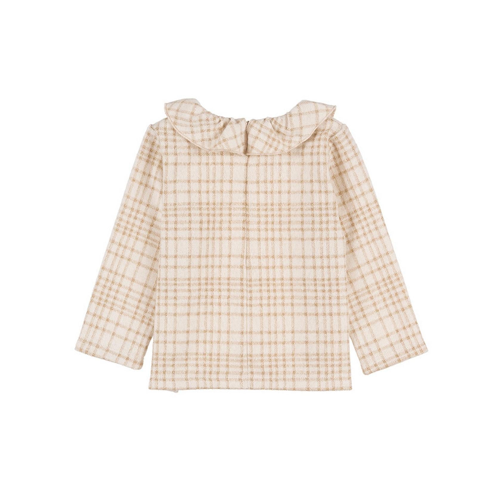 Chemise À Carreaux Crème Or Lurex
