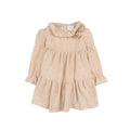 Robe En Lurex À Roses Beige