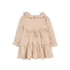 Robe En Lurex À Roses Beige