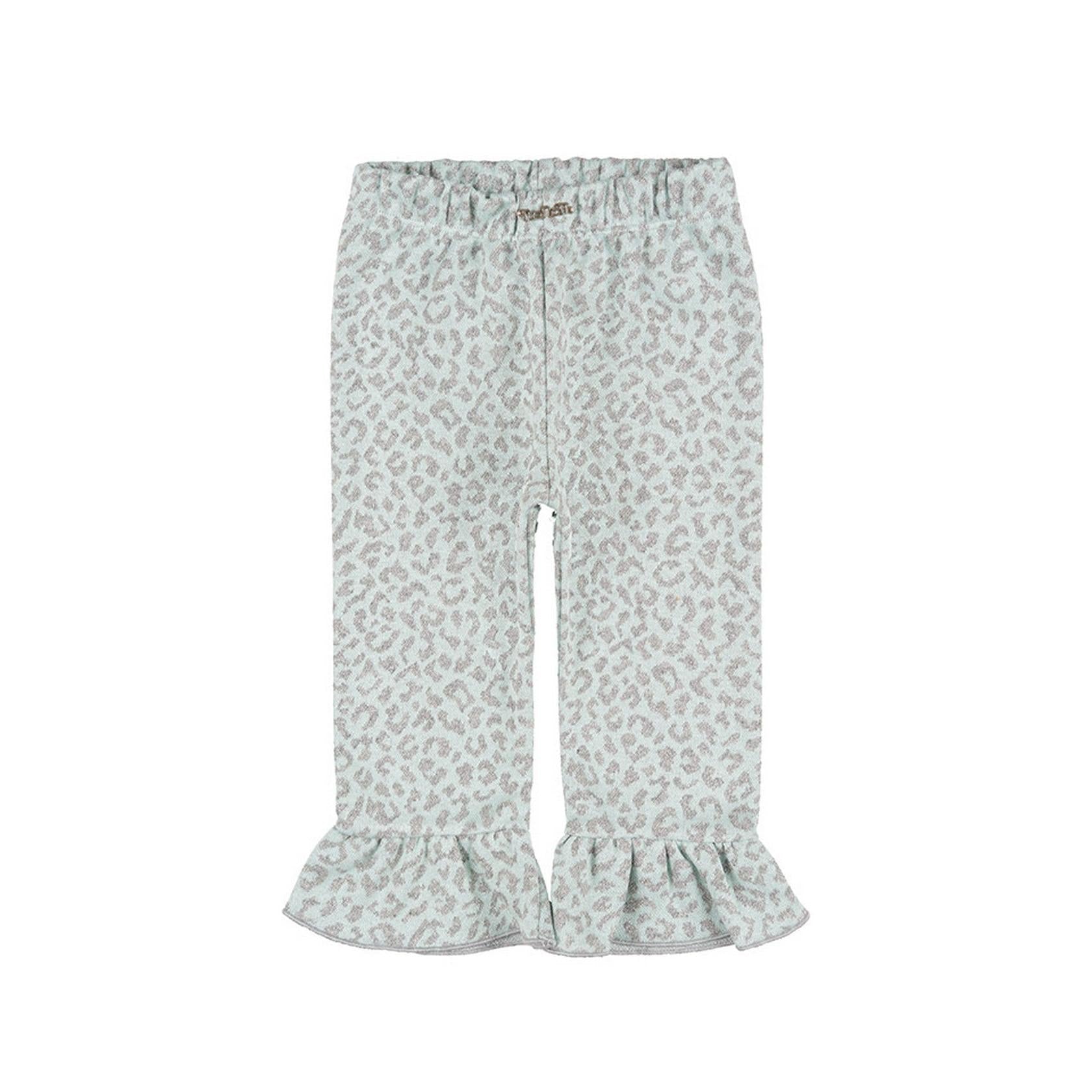 Pantalon Jacquard Léopard Vert