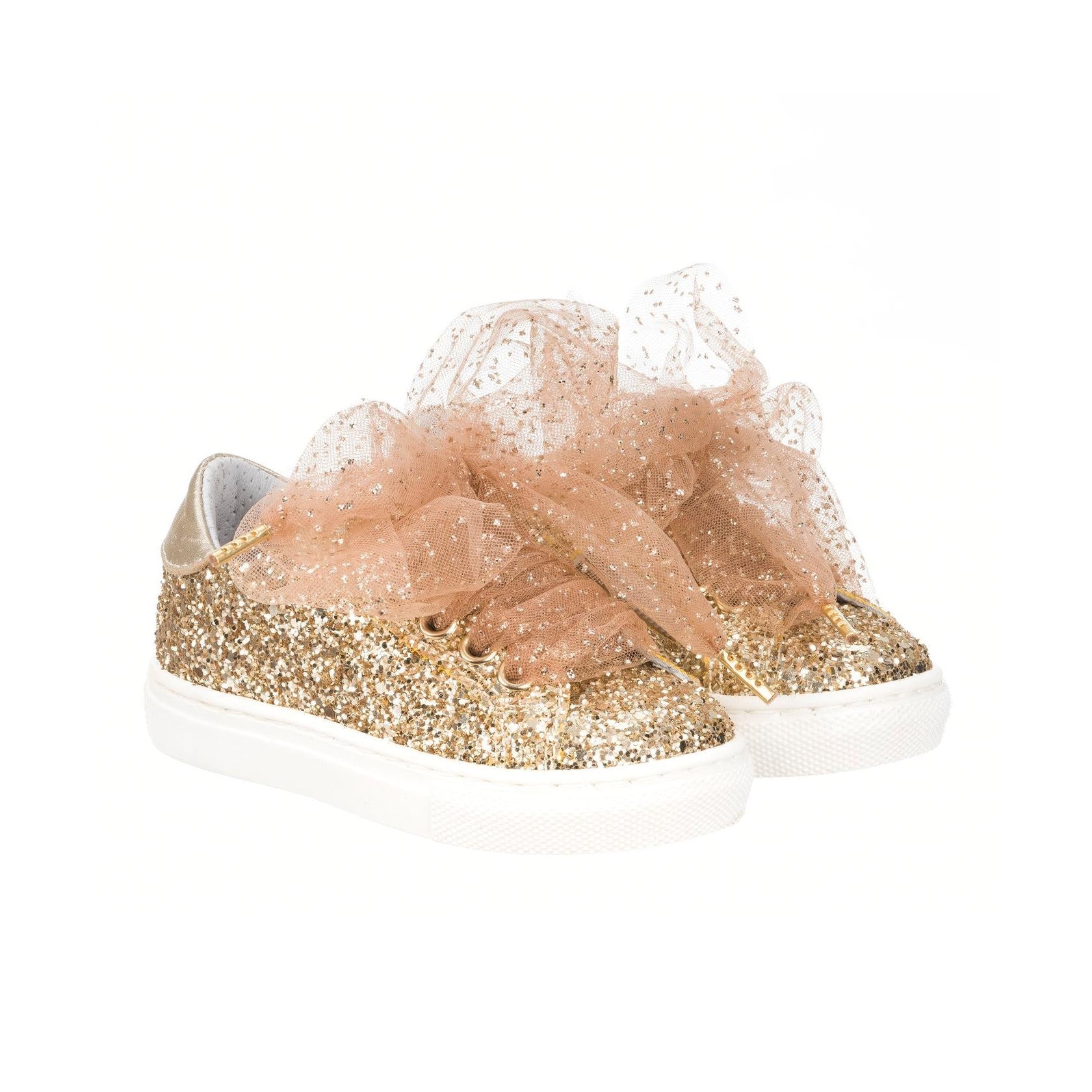 Baskets À Paillettes Dorées