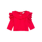 Chemise Rouge À Volants