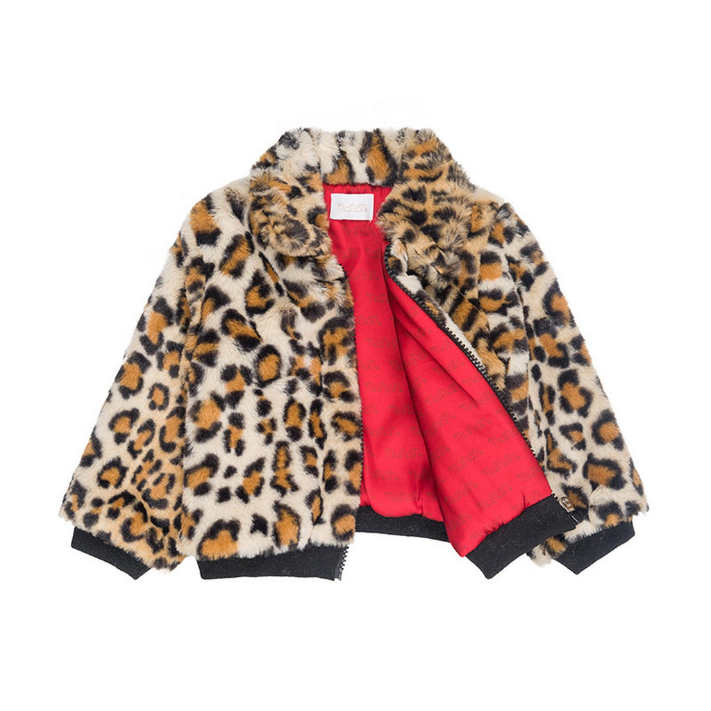 Bomber En Fourrure À Imprimé Animalier