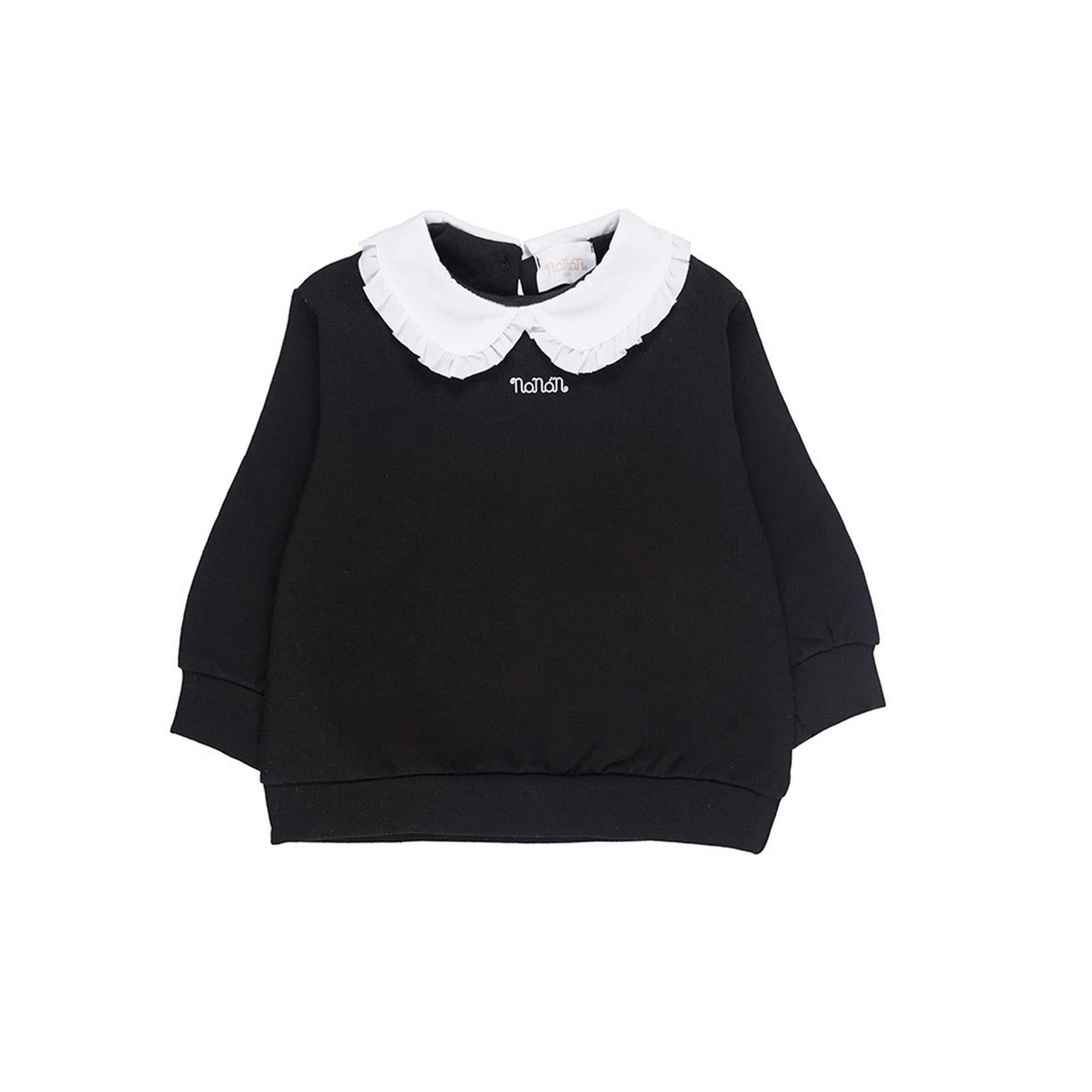 Sweat-Shirt À Col - Noir